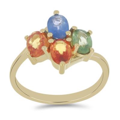BUY 925 SILVER NATURAL MULTI SAPPHIRE GEMSTONE RING 